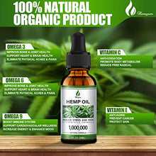 Load image into Gallery viewer, (3 Pack) Organic Hemp Oil for Pain Relief and Inflammation - Helps Anxiety Stress Relief Sleep Aid Relaxation Mood Focus - Made from Hemp Seed Oil Extract - Vegan Drops Tincture - Non-GMO