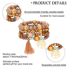 Load image into Gallery viewer, YADOCA 6 Sets Bohemian Wood Beaded Bracelets Set for Women Multilayer Stretch Tassel Bracelets Set Tree of Life Elephant Charm Love Statement Bangles
