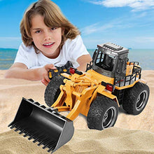 Load image into Gallery viewer, Top Race 6 Channel Full Functional Front Loader, RC Remote Control Construction Toy Tractor with Lights & Sounds 2.4Ghz (TR-113G)