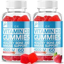 Load image into Gallery viewer, Vitamin D3 Gummies with Zinc Echinacea Supplements 4000 IU, Chewable Vitamin D for Adults Kids - VIT D Immune Booster, Bone Health, Joint Muscle Support -Tablet Powder Alternative Vegan (2 Pack)