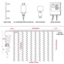 Load image into Gallery viewer, Twinkle Star 300 LED Window Curtain String Light Wedding Party Home Garden Bedroom Outdoor Indoor Wall Decorations, Warm White