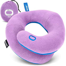 Load image into Gallery viewer, BCOZZY Kids Chin Supporting Travel Pillow for 8-12 Y/O – Stops The Head from Falling Forward– Comfortable Road Trip Essentiall. Soft, Washable, Medium Size, Gray