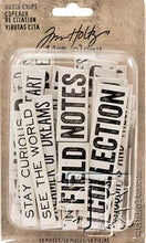 Load image into Gallery viewer, Quote Chips by Tim Holtz Idea-ology, Chipboard, 58 Quote Chips (TH93563)