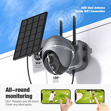 Load image into Gallery viewer, Wireless Security Camera Outdoor, 2K Solar Powered WiFi Cameras, Rechargeable Solar Outdoor Camera with PIR Motion Detection, 2-Way Audio, IP65 Waterproof, Night Vision