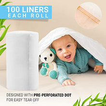 Load image into Gallery viewer, Disposable Cloth Bamboo Diaper Liners – Eco-Friendly, Fragrance Free & Chlorine Free, Flushable Biodegradable Reusable Liners for Cloth Diaper 100 Sheets per roll