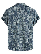 Load image into Gallery viewer, VATPAVE Mens Front Pocket Hawaiian Shirts Casual Short Sleeve Button Down Beach Shirts 3X-Large Navy Flower