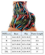 Load image into Gallery viewer, Women's High Waisted Tummy Control Athletic Yoga Shorts Rave Printed Ruched Butt Lifting Biker Workout Running Shorts Water Blue Medium