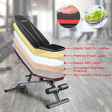 Load image into Gallery viewer, Yoleo Adjustable Commercial Weight Bench Foldable 550lbs Capacity Multiuse Full Body Workout Bench Weight Lifting Sit Up Ab Bench Flat Incline Decline Bench Press for Home Exercise Gym Product Name
