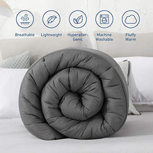 Load image into Gallery viewer, Oubonun All Season Queen Comforter Summer Cool Soft Quilted Down Alternative Duvet Insert with Corner Tabs,Luxury Fluffy Reversible Hotel Collection (Grey, Queen)