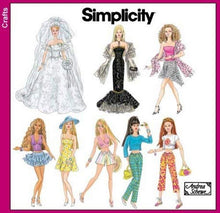 Load image into Gallery viewer, Simplicity 4719 Doll Fancy Clothing Sewing Pattern for Girls by Andrea Schewe, Size 11.5''