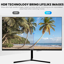 Load image into Gallery viewer, CRUA 22 Inch Computer Monitor, Full HD(1920x1080P) 75HZ VA Desktop Display, 3 Sides Zero Frame 178° Wide View Angle PC Monitor with Eye-Care Technology, Support VESA, VGA&HDMI Port-Black