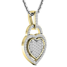 Load image into Gallery viewer, Dazzlingrock Collection 0.24 Carat (ctw) 10K Round Diamond Ladies Heart Pendant 1/4 CT (Silver Chain Included), Yellow Gold