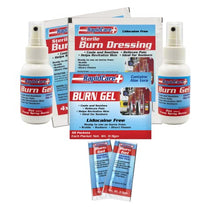 Load image into Gallery viewer, Rapid Care First Aid 405-BPG-2 Emergency Burn Care Treatment Assortment Pack, Includes 2 Burn Dressing, 2 Burn Gel Sprays, 50 Burn Gel Pouches,Red, White & Blue