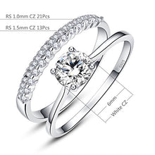Load image into Gallery viewer, AVECON Women's 925 Sterling Silver Round Cut White CZ Solitaire Engagement Rings Band Size 6