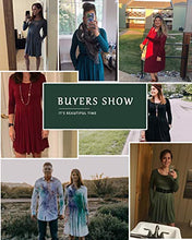 Load image into Gallery viewer, AUSELILY Women's Long Sleeve Pleated Loose Swing Casual Dress with Pockets Knee Length (XS, Wine Red)