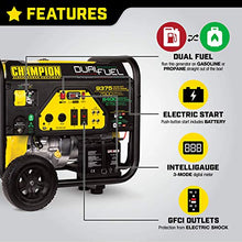 Load image into Gallery viewer, Champion Power Equipment 100165 9375/7500-Watt Dual Fuel Portable Generator with Electric Start
