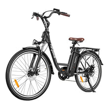 Load image into Gallery viewer, Heybike Cityscape Electric Bike 350W Electric City Cruiser Bicycle-Up to 40 Miles- Removable Battery, Shimano 7-Speed and Dual Shock Absorber, 26" Electric Commuter Bike for Adults (Black)