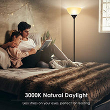 Load image into Gallery viewer, Floor Lamp - Standing Lamp, 9W LED Floor Lamp, Energy Saving & 50,000hrs Long Lifespan, 3000K Warm White, Eye-Caring, Torchiere Floor Lamps for Bedroom, Living Room, Office, Reading, Black Floor Lamps