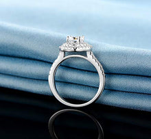 Load image into Gallery viewer, White Gold Plated Halo Cubic Zirconia Engagement Ring for Women Girls (6)