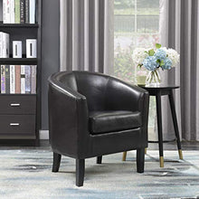 Load image into Gallery viewer, Belleze Modern Arm Club Chair Faux Leather Tub Barrel Style, Brown
