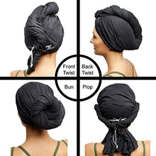 Load image into Gallery viewer, THE PERFECT HAIRCARE Microfiber Hair Towel Wrap Ultra-Fine Anti-Frizz Turban That Never Falls Off - Curly Girl Method Approved & Big (40' x 27.5") - Black