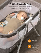 Load image into Gallery viewer, besrey Bassinet for Baby, 3 in 1 Portable Baby Bassinets, Rocking Cradle Bed, Easy Folding Bedside Sleeper Crib, Quick-Fold for Newborn Infant, up to 33 lb Compact Storage, Mattress and Net Included