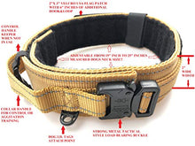 Load image into Gallery viewer, Diezel Pet Products Dog Collar with Control Handle Quick Release Metal Buckle Heavy Duty Military Style 2" Width Nylon with USA Flag for Handling and Training Large Canine K9 (729C-TANTAC)