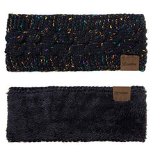 Load image into Gallery viewer, Loritta 2 Pack Headbands for Women Winter Warm Cable Knit Ear Warmer Thick Head Wrap Fuzzy Fleece Lined Gifts,Beige+Black