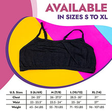 Load image into Gallery viewer, Popular Cotton Girls Training Bra - Crop Cami Training Bras for Girls w Adjustable Straps. Bra Pack 5 PK Pnk Tie Dye XL