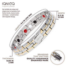 Load image into Gallery viewer, IONICO Stylish Magnetic Therapy Bracelet for Men and Women Health Improvement | Reliefs Arthritis, Carpal Tunnel, Migraine, Headache Pain, Blood Pressure | Strong Energy Healing Power (Silver-Gold)