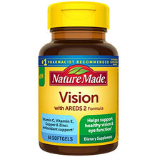 Load image into Gallery viewer, Nature Made Vision with AREDS 2 Formula, Eye Vitamins with Lutein & Zeaxanthin, Vitamin C, Vitamin E, Zinc, and Copper, Helps Support Healthy Vision and Eye Function, 60 Softgels