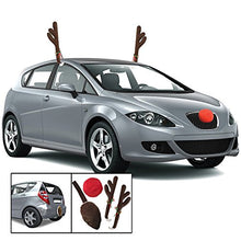 Load image into Gallery viewer, Kovot Reindeer Car Set: Includes Car Jingle Bell Antlers Antlers, Nose, and Tail for The Trunk (Standard Set)