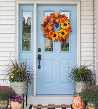 Load image into Gallery viewer, Tiny Land 24 Inches-Fall-Wreath for Front-Door-Decor Gift Box Included - Handcrafted Rattan Base - for Autumn & Thanksgiving Day