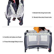 Load image into Gallery viewer, Costzon Baby Playard, 3 in 1 Convertible Playpen with Bassinet, Changing Table, Foldable Bassinet Bed with Music Box, Whirling Toys, Wheels & Brake, Large Capacity Basket, Oxford Carry Bag (Grey)