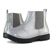 Load image into Gallery viewer, Tobfis Girl's Fashion Glitter Chelsea Boot Ankle Boots,Black PU,5 M US Big Kid