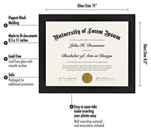 Load image into Gallery viewer, Americanflat 8.5x11 Diploma Frame in Black with Shatter Resistant Glass - Horizontal and Vertical Formats for Wall and Tabletop
