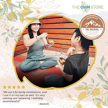 Load image into Gallery viewer, Tibetan Singing Bowl Set Bundle with Lava Stone and Rose Quartz Mala Bracelet — Handcrafted in Nepal for Chakra Healing, Meditation, Intention Setting, and Mantra Recitation