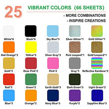 Load image into Gallery viewer, Lvoess HTV Heat Transfer Vinyl Bundle, 66 Pack 12" x 10" Iron on Vinyl Sheets with 3 Pcs Weeding Tools Set, Easy Cut & Weed, for Heat Press Design T-Shirts, Silhouette Cameo or Heat Press Machine