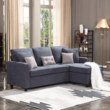 Load image into Gallery viewer, HONBAY Convertible Sectional Sofa Couch, L-Shaped Couch with Modern Linen Fabric for Small Space Dark Grey