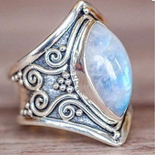 Load image into Gallery viewer, Zhiwen Antique Boho 925 Silver Natural Moonstone Women Jewelry Elegant Gemstone Wedding Ring Size 6-10 (US Code 10)