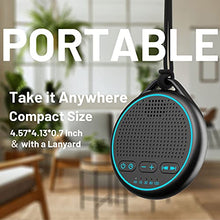 Load image into Gallery viewer, Fourair White Noise Sound Machine with 25 Soothing Sounds Powered by USB or Battery Portable Lanyard for Travel 32 Volume Levels 5 Timers and Memory Function for Baby Kids Adults Sleeping (Black)