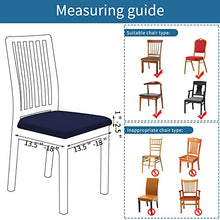 Load image into Gallery viewer, smiry Seat Covers for Dining Room Chairs Stretch Jacquard Dining Room Chair Seat Covers Set of 2, Navy Blue