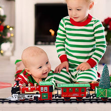 Load image into Gallery viewer, iBaseToy Christmas Train Set with Controllable Sound & Light, Battery Powered Train for Christmas Tree, kids Train Toy Set with 52"Railway Track & 4 Cars, Gift for 3 4 5 6 Year Old Boys Girls Toddlers