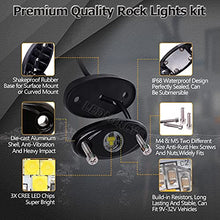 Load image into Gallery viewer, LEDMIRCY R1 White LED Rock Lights 40PCS for Je-ep Off Road Truck ATV SUV RZR Trail Rig Lights Pure White LED Underglow Lights High Power Underbody Lights Auto Car Boat Waterproof Shockproof