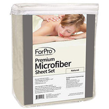 Load image into Gallery viewer, ForPro Premium Microfiber 3-Piece Massage Sheet Set, Natural, Ultra-Light, Stain and Wrinkle-Resistant, Includes Massage Flat Sheet, Massage Fitted Sheet, and Massage Face Rest Cover