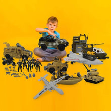Load image into Gallery viewer, Top Right Toys Military Action Army Base Set - 42 Piece Huge Military Playset for Boys with Command Center, 9 Large Size Vehicles, Accessories and 10 Army Men Figures