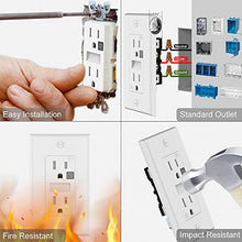 Load image into Gallery viewer, SOZULAMP Tamper Resistant(TR) Receptacle Outlet with Night Light-Easy to Install, Combination Nightlights and Decora Wall Outlets-15A 125V, 3 Wire, Self Grounding, 2 Pole-with Wall Plate(4Pack, White)