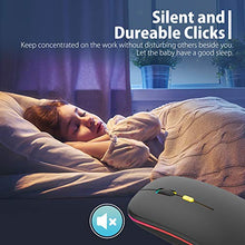 Load image into Gallery viewer, 【Upgrade】 LED Wireless Mouse, Rechargeable Slim Silent Mouse 2.4G Portable Mobile Optical Office Mouse with USB & Type-c Receiver, 3 Adjustable DPI for Notebook, PC, Laptop, Computer, Desktop (Black)