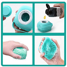 Load image into Gallery viewer, ELEGX Pet Grooming Bath Massage Brush with Soap and Shampoo Dispenser Soft Silicone Bristle for Long Short Haired Dogs Cats Shower (Yellow)