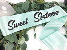 Load image into Gallery viewer, Sweet 16 Sixteenth 16th Birthday Decorations Turquoise Blue Party Balloons Supplies 30" Silver Number"16" Happy Birthday Balloons Tinsel Curtain, Sweet 16 Silver Cake Topper
